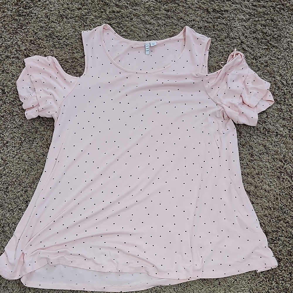 Elle Pink Cut Out Ruffled T-Shirt